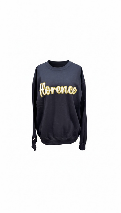 Sparkler Florence Script Crewneck - front view | Bleacher Babe