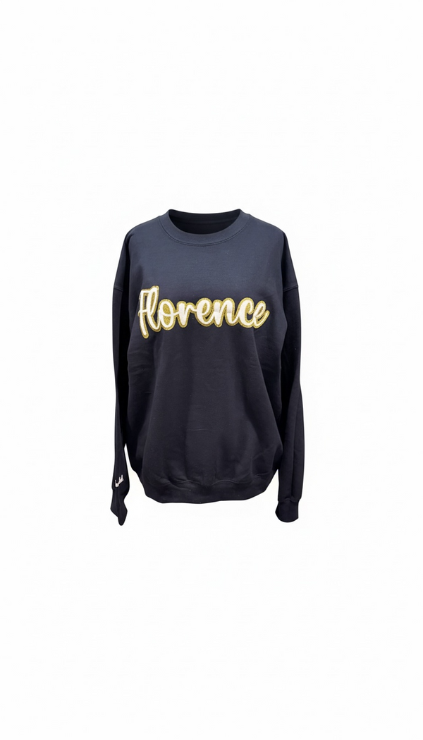 Sparkler Florence Script Crewneck, Florence NJ Spirit Sweatshirt