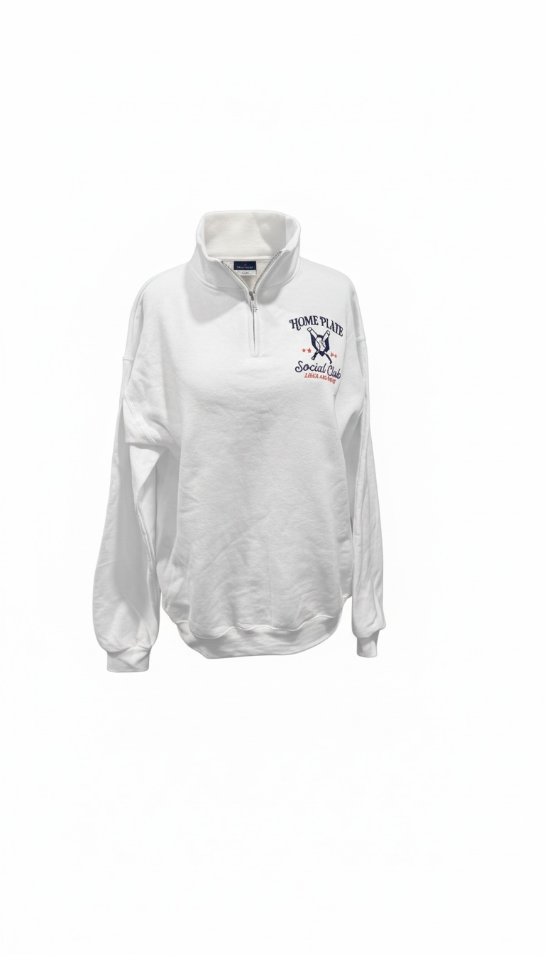 Home Plate Social Club Embroidered Quarter Zip | Baseball Mom Pullover