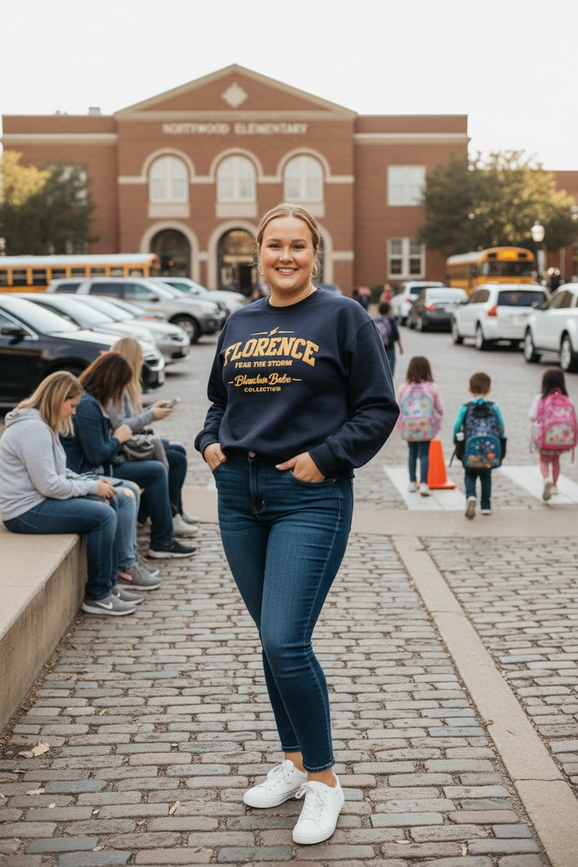 Fear The Storm- Florence Sweatshirt - close-up detail | Bleacher Babe