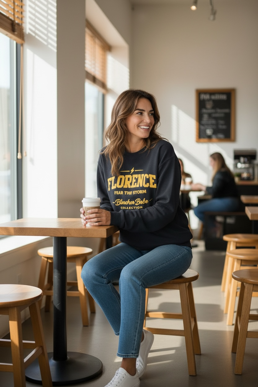Fear The Storm- Florence Sweatshirt - lifestyle photo | Bleacher Babe