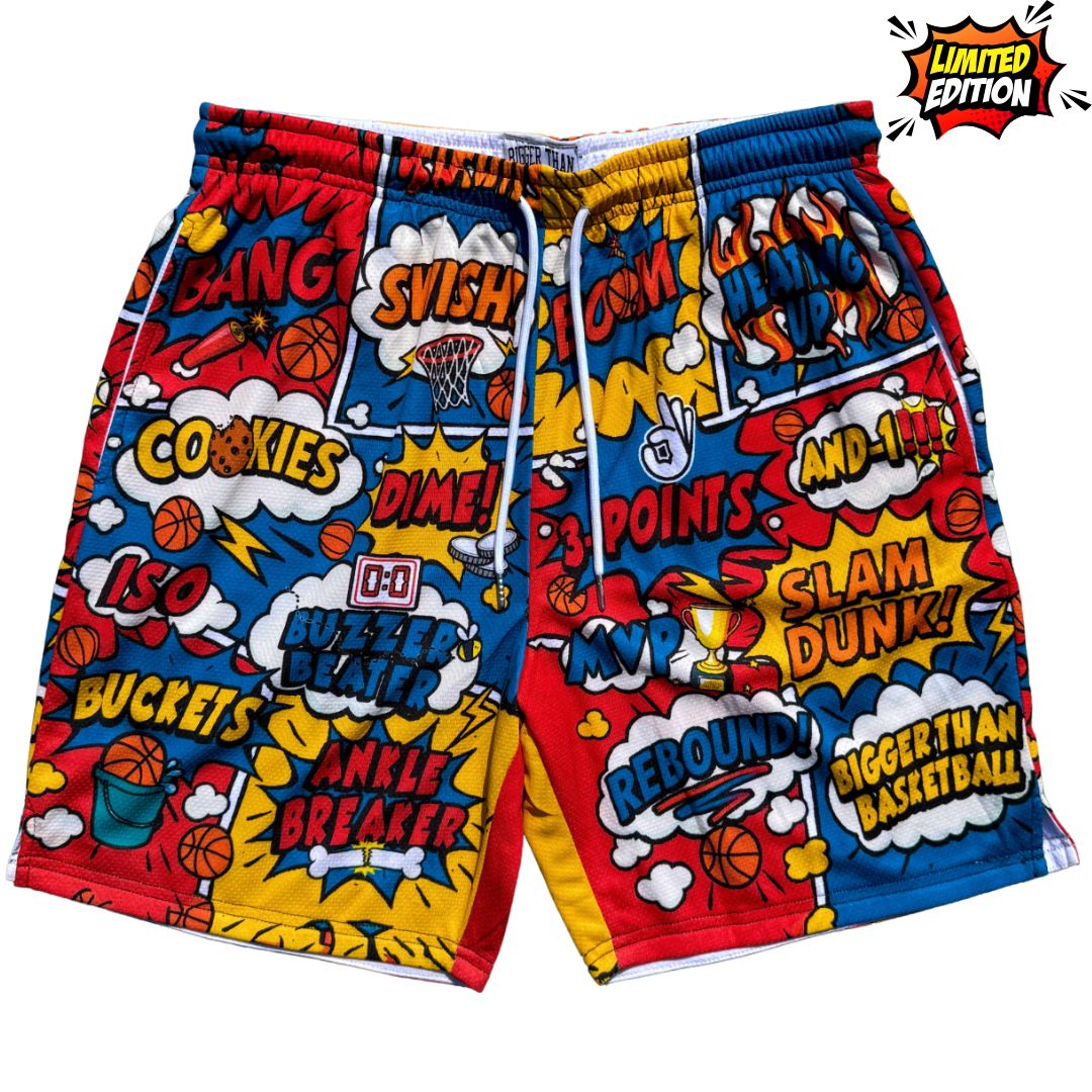 Comic Book -- Basketball Shorts