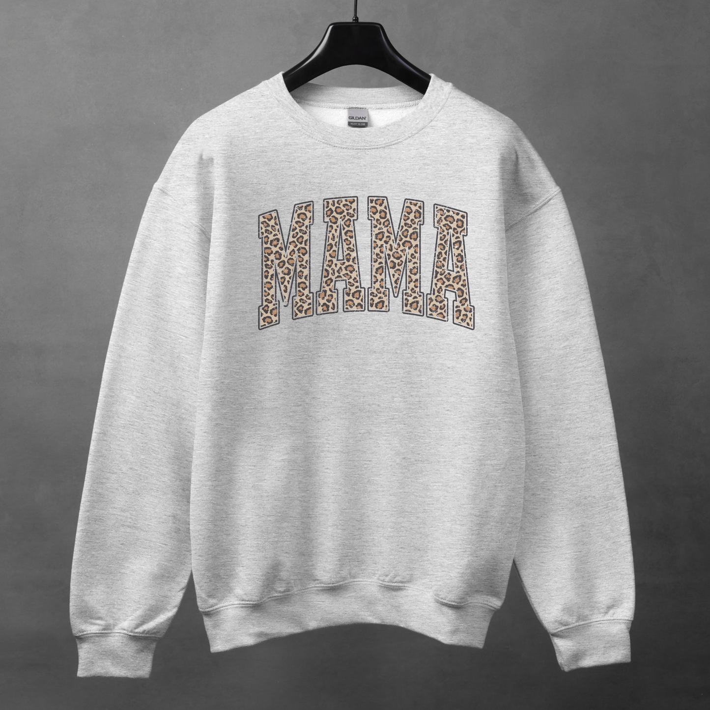 Leopard Mama Crewneck Sweatshirt — Game Day Mom Statement