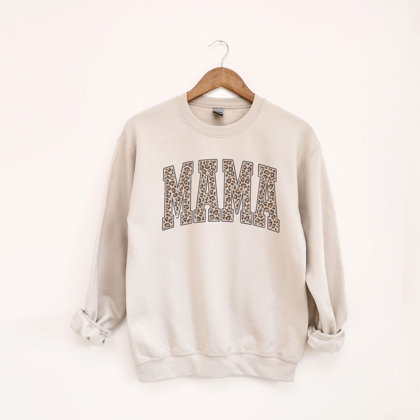 Leopard Mama Crewneck Sweatshirt — Game Day Mom Statement