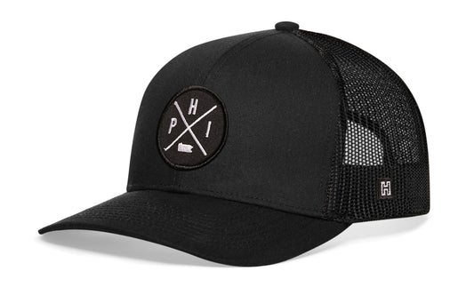PHI X Snapback — Black Philadelphia Trucker Hat
