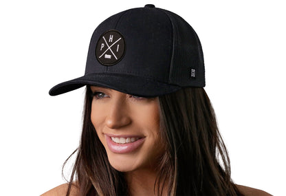 PHI X Snapback — Black Philadelphia Trucker Hat