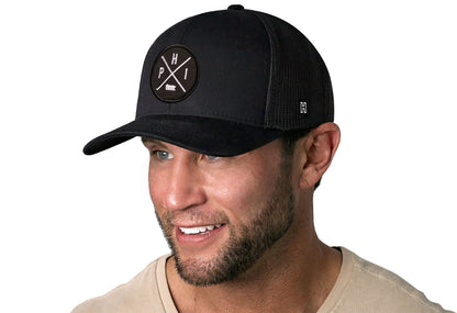 PHI X Snapback — Black Philadelphia Trucker Hat
