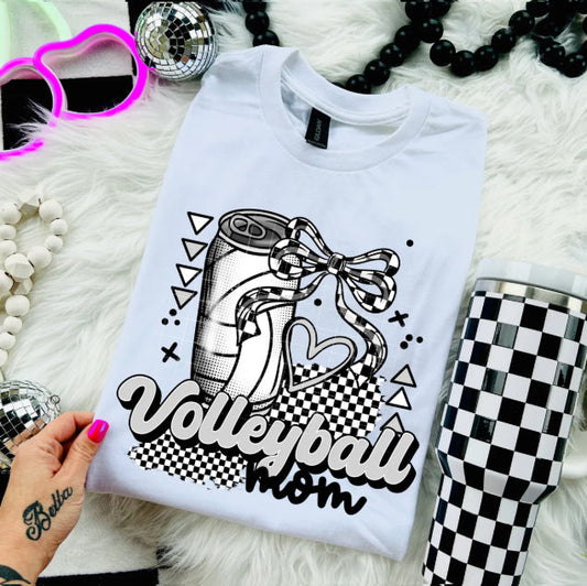 Volleyball Mom Graphic Tee -- Distressed Style Design