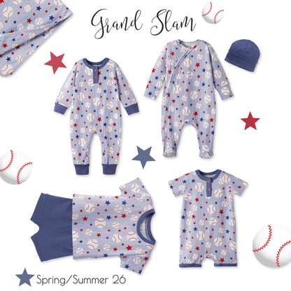 Grand Slam Baseball Bamboo Tee and Cotton Shorts Set for Boys