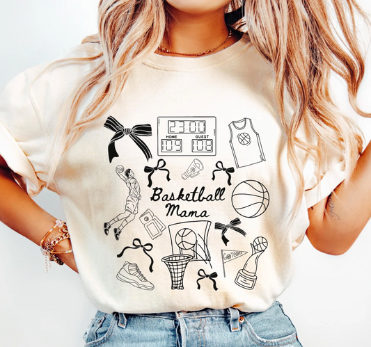 Basketball Mama Graphic Tee — Game Day Shirt for Basketball Moms