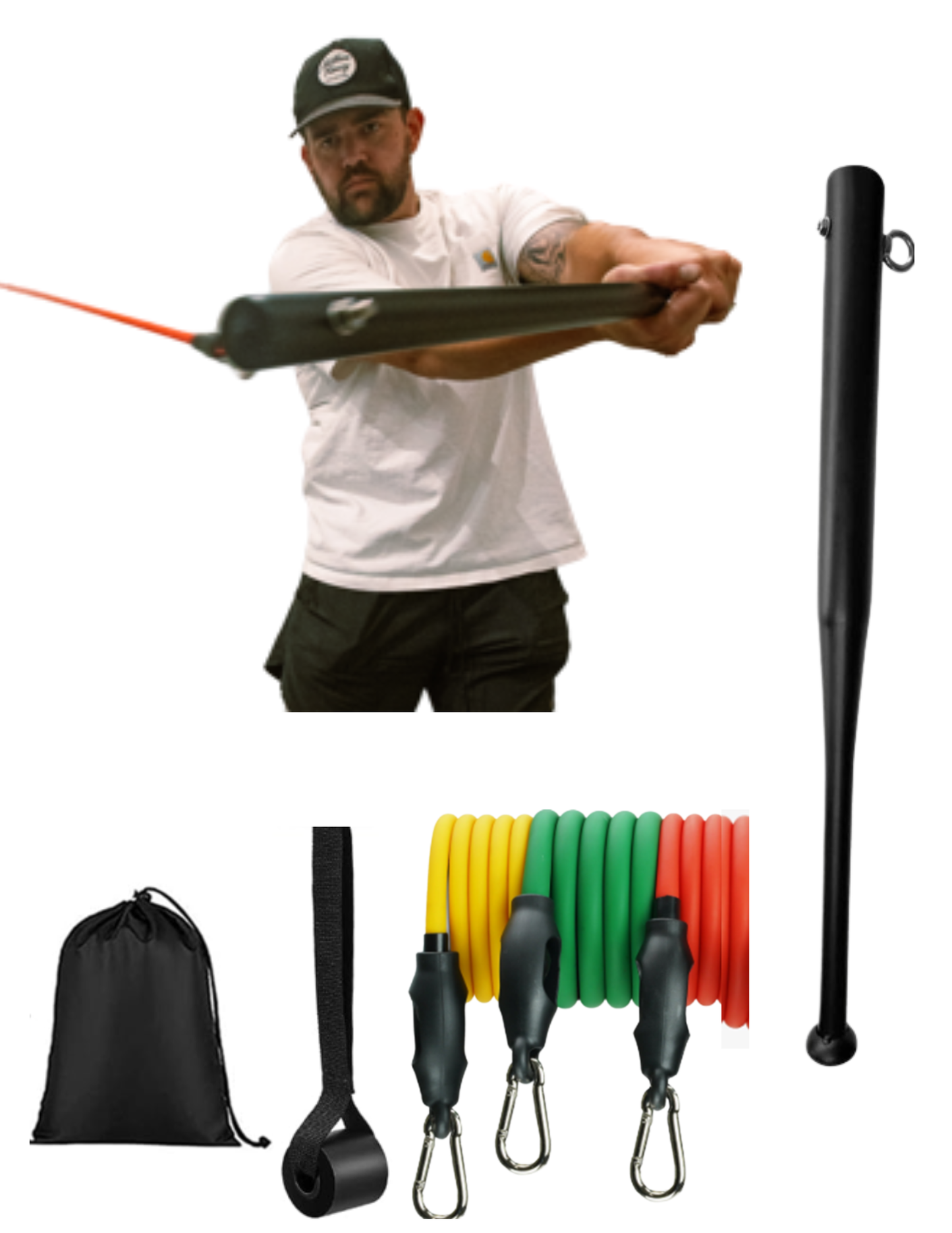 Baseball & Softball Swing Trainer – New Power Swing Pro Bat - 2 attachment points
