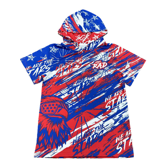 Woke Up RAD - Premium Short Sleeve Hooded Tee (We are the Stars)