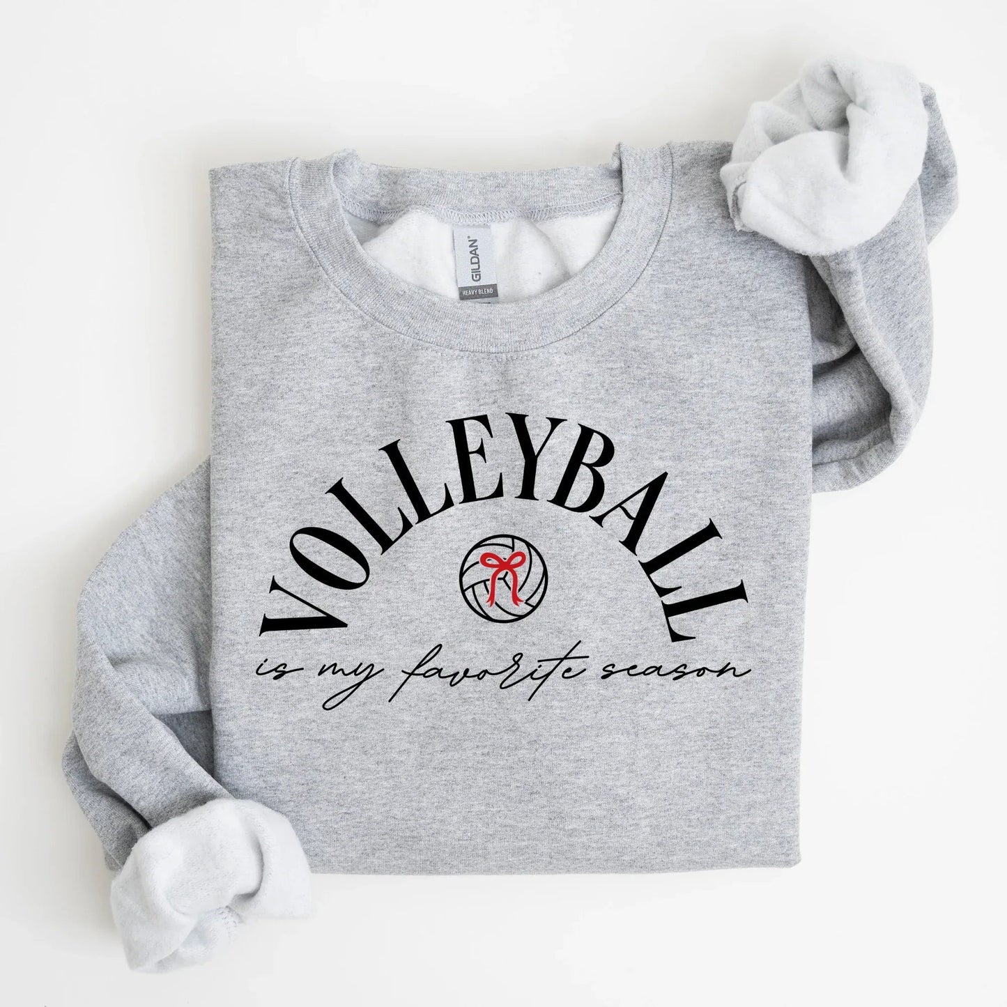 Volleyball Is My Favorite Season — Embroidered Crewneck Sweatshirt