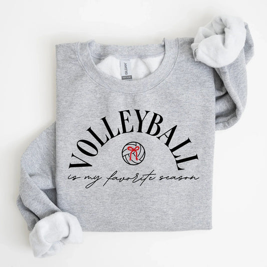 Volleyball Is My Favorite Season — Embroidered Crewneck Sweatshirt