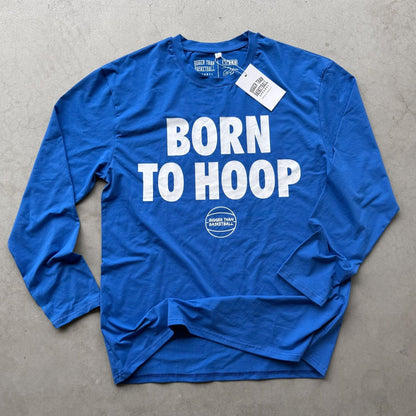 Born To Hoop -- Long Sleeve Basketball Tee | Blue