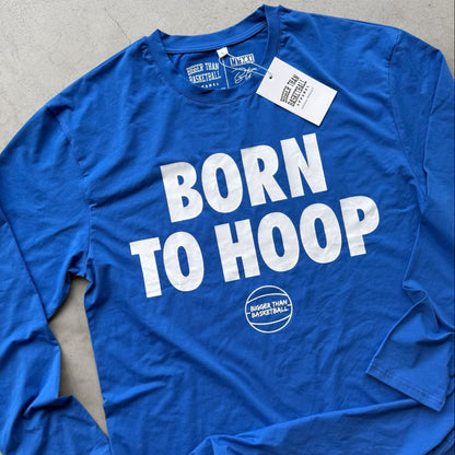 Born To Hoop -- Long Sleeve Basketball Tee | Blue