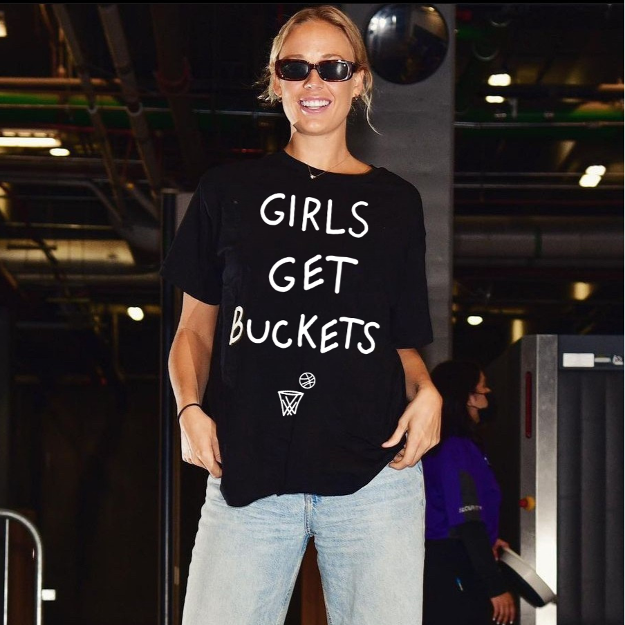 Girls Get Buckets -- Basketball Tee | Black