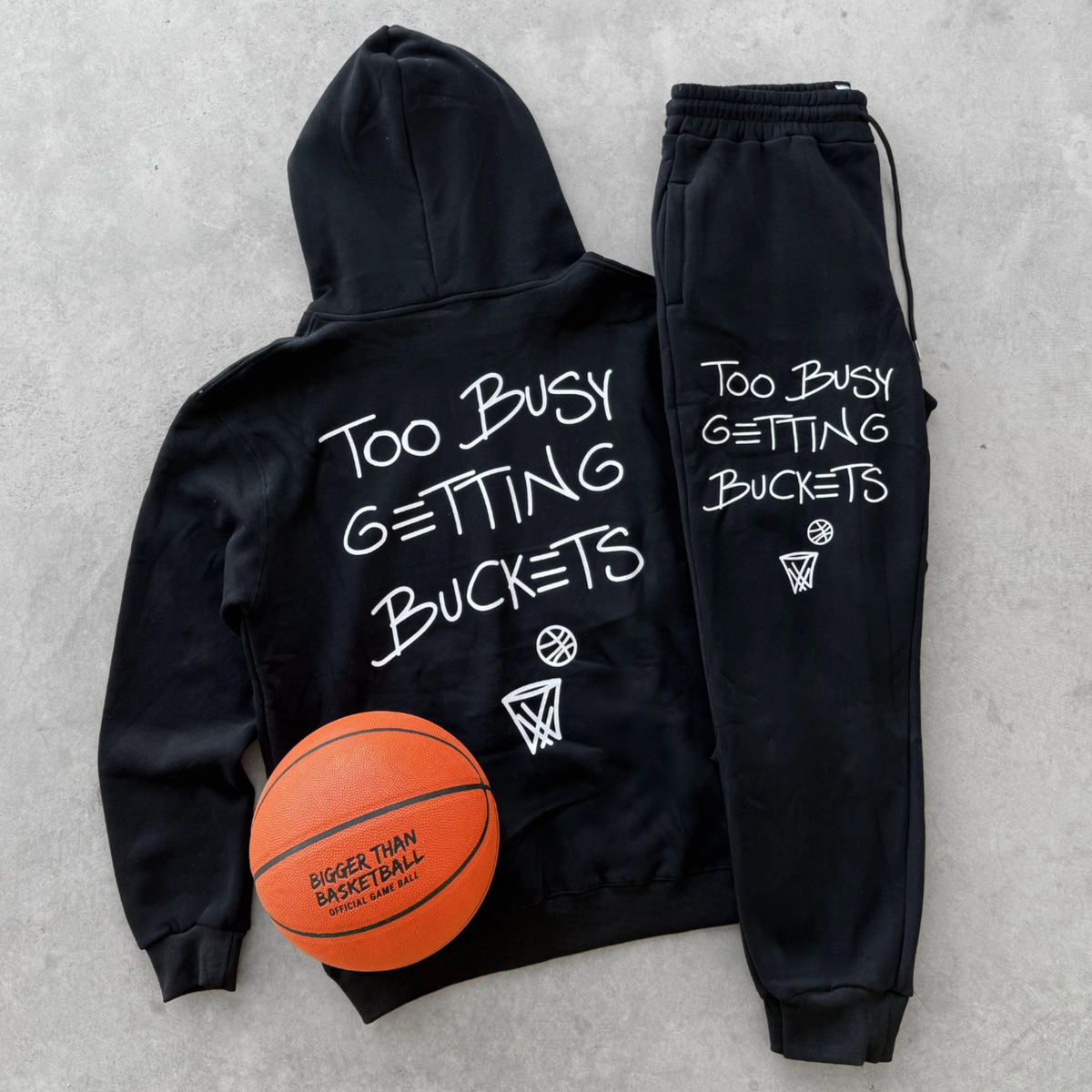 Too Busy Getting Buckets -- Hoodie | Black