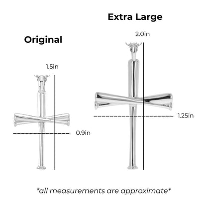 XL Baseball Bat Cross Necklace
