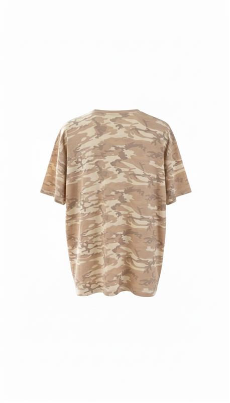 Natural Camo Game Day Tee - detail view of custom team graphic | Bleacher Babe
