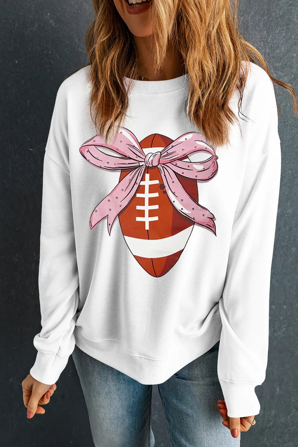 Football Round Neck Long Sleeve Sweatshirt -- Gameday Classic