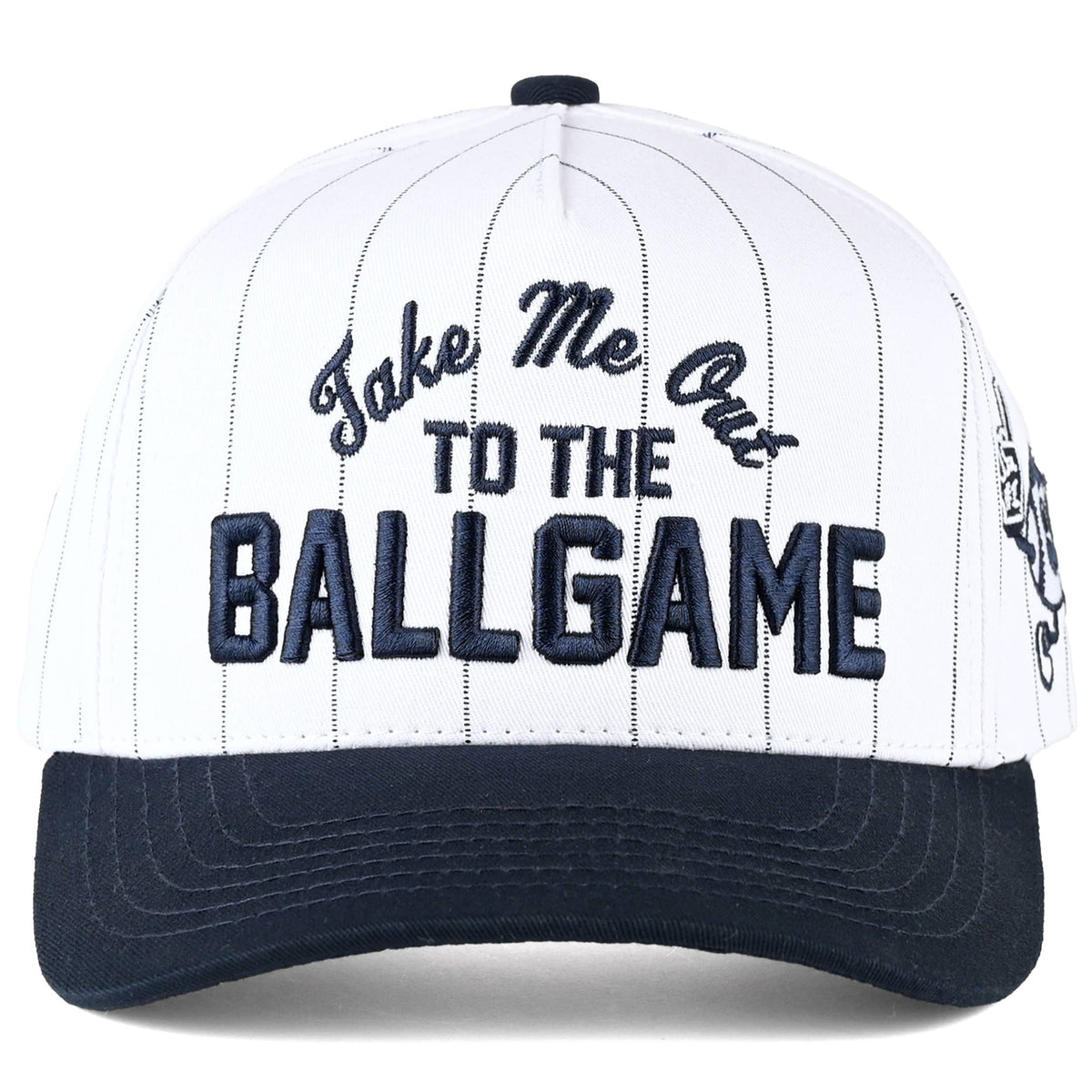 TAKE ME OUT TO THE BALL GAME Letter Cap - front view | Bleacher Babe