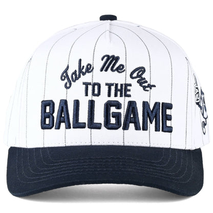 TAKE ME OUT TO THE BALL GAME Letter Cap - front view | Bleacher Babe