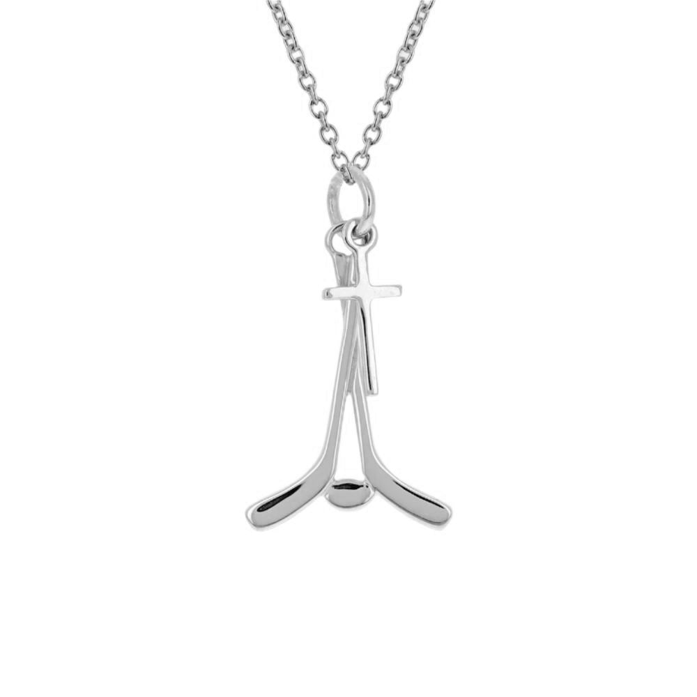 Hockey Dangle Cross Necklace