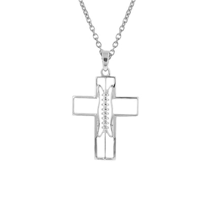 Gridiron Football Cross Necklace (Youth)