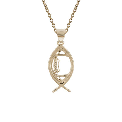 Christian Ichthys Football Necklace