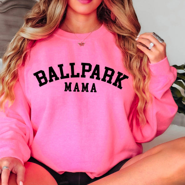 Ballpark Mama — Baseball Mom Crewneck Sweatshirt