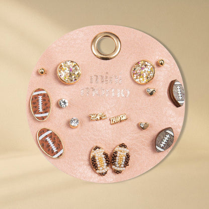Sports Stud Earrings for Women - Football Assorted Set - front view | Bleacher Babe