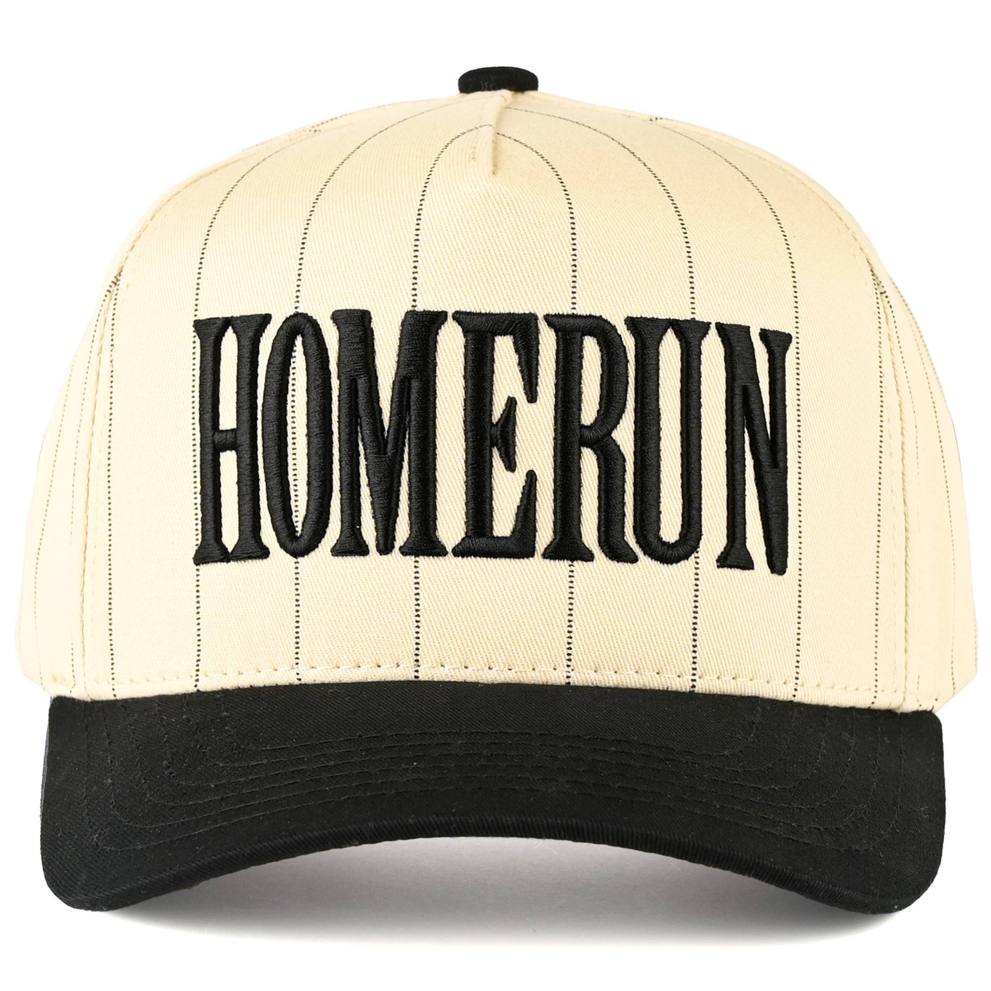 HOME RUN Letter Stripe Two Tone Trucker Cap - detail view | Bleacher Babe