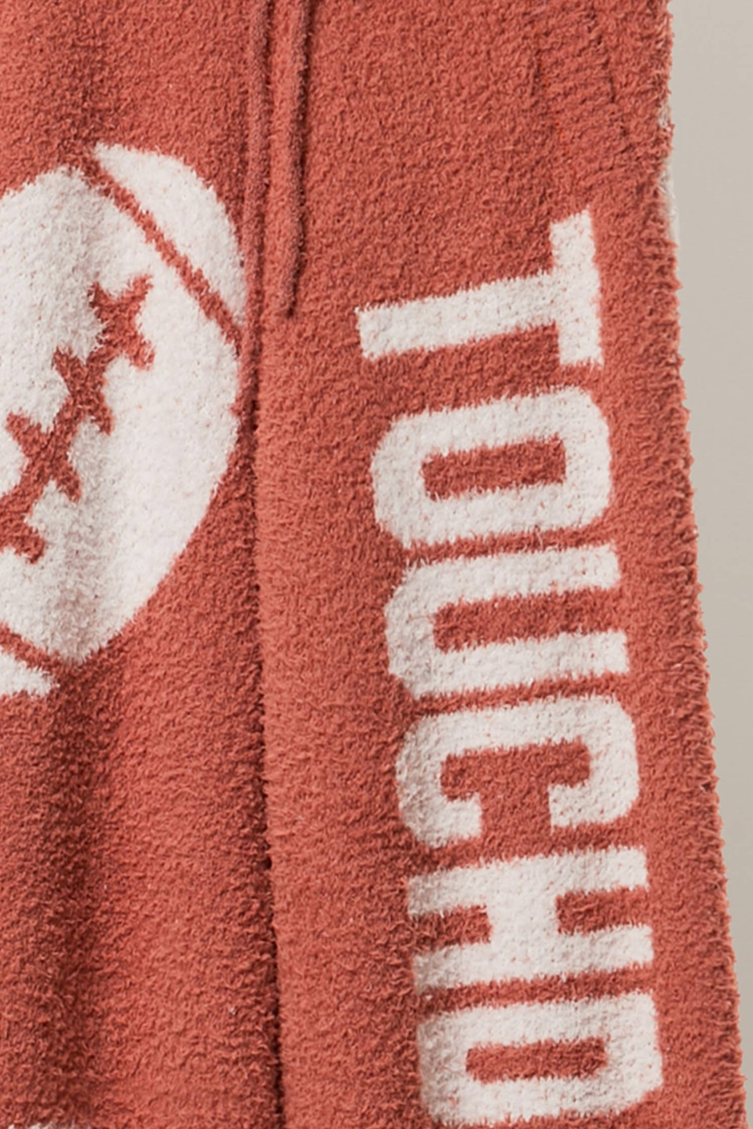 Game Day FootBall Cozy Knit Pants - close-up detail | Bleacher Babe
