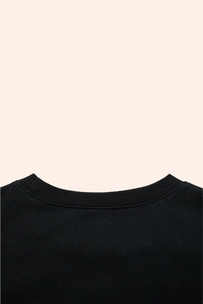 Baseball Bow — Varsity Black Sweatshirt