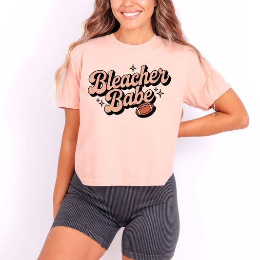 Bleacher Babe Comfort Colors Boxy Crop Tee - front view | Bleacher Babe