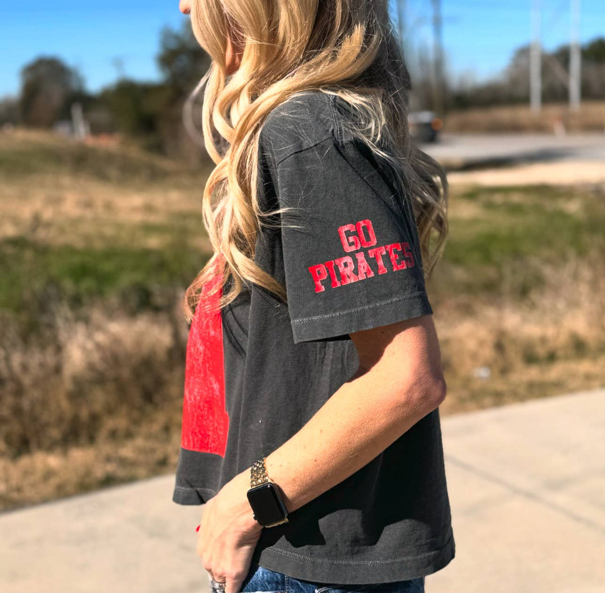 Custom #1 Fan™ T-Shirt | Baseball | Graphic Tee | Sports Mom - close-up detail | Bleacher Babe