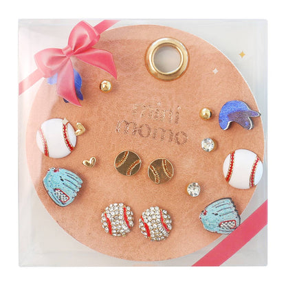 Sports Stud Earrings Multipack Assorted Set - Baseball - detail view | Bleacher Babe