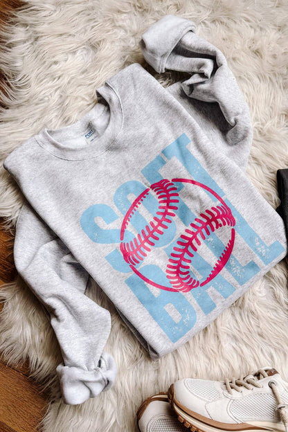 Softball Pink & Blue Graphic Tee