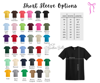Shirt color options for the Florence glitter leopard game day tee