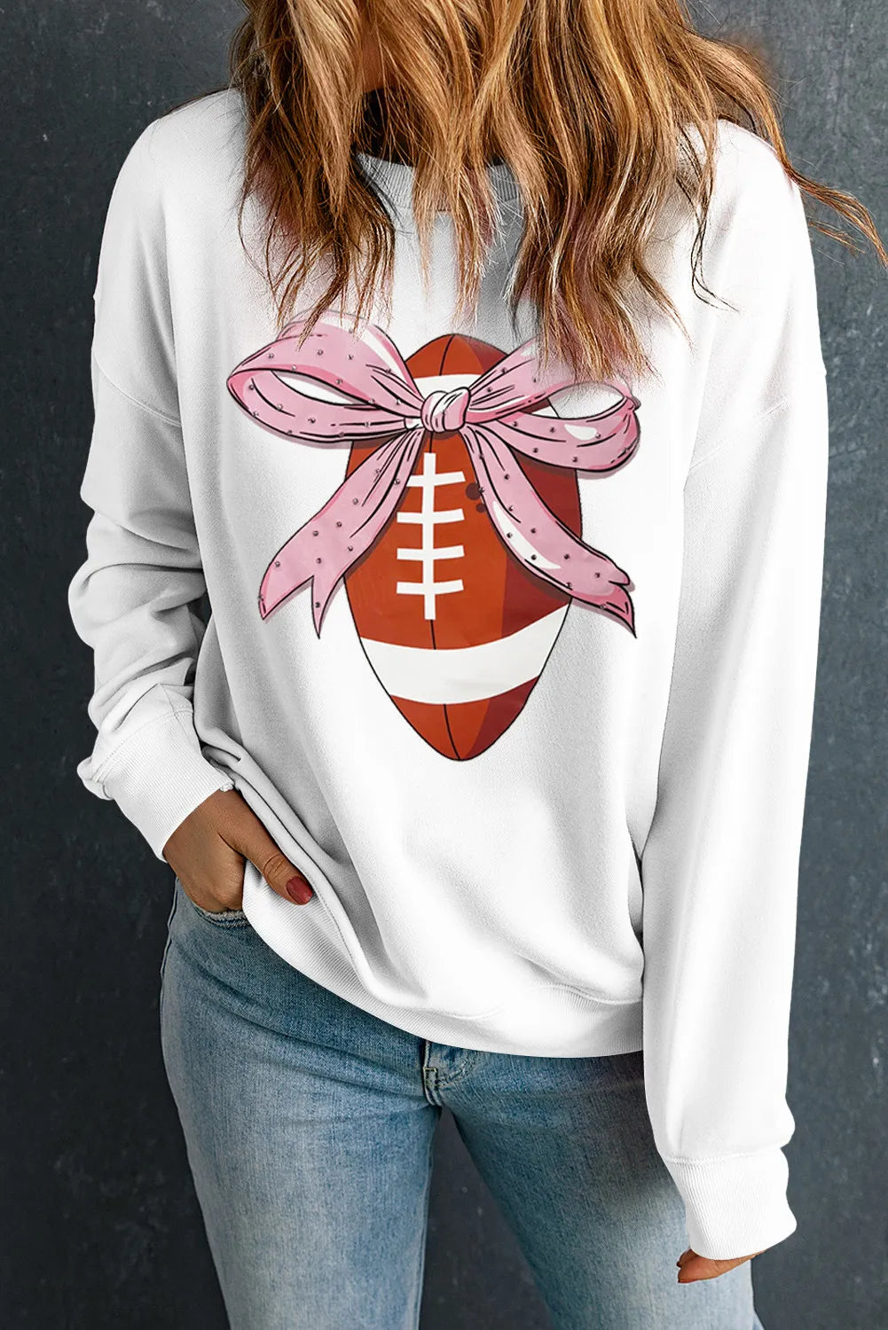 Football Round Neck Long Sleeve Sweatshirt -- Gameday Classic