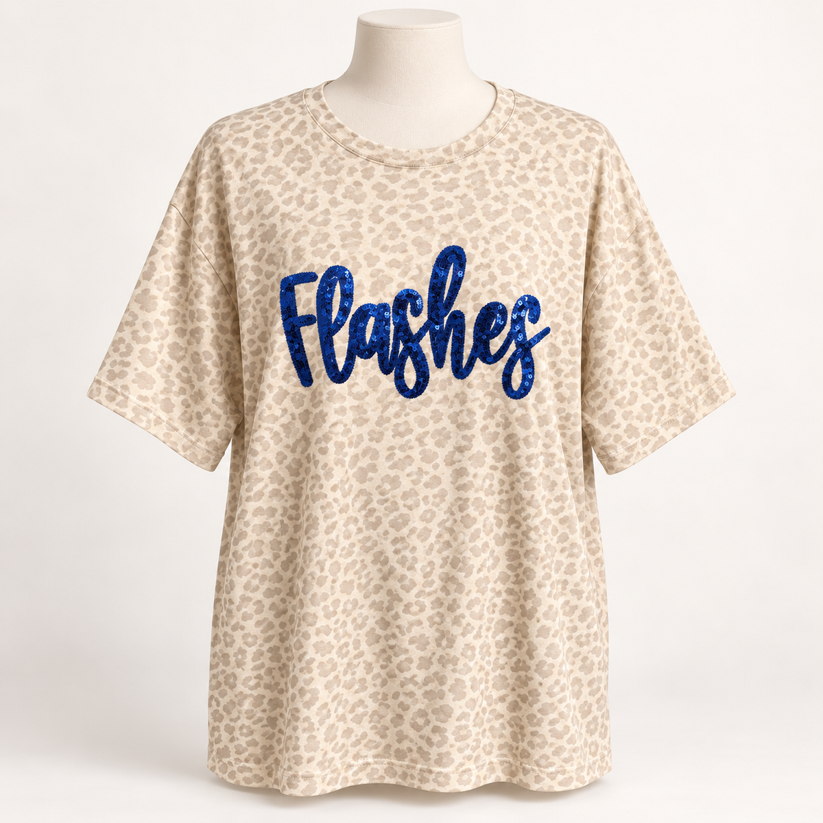 Florence Glitter Leopard Tee, Florence NJ Game Day Shirt