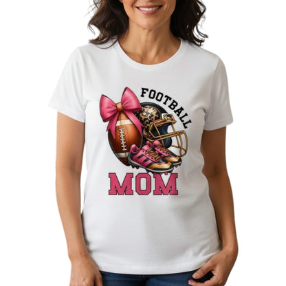 Football Mom Graphic T-Shirt -- 100% Cotton Premium Tee