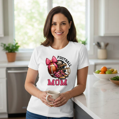Football Mom Graphic T-Shirt -- 100% Cotton Premium Tee