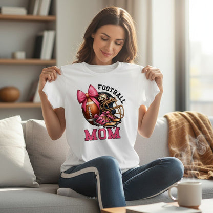 Football Mom Graphic T-Shirt -- 100% Cotton Premium Tee