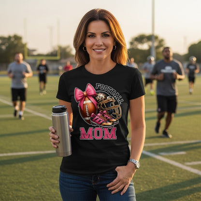 Football Mom Graphic T-Shirt -- 100% Cotton Premium Tee