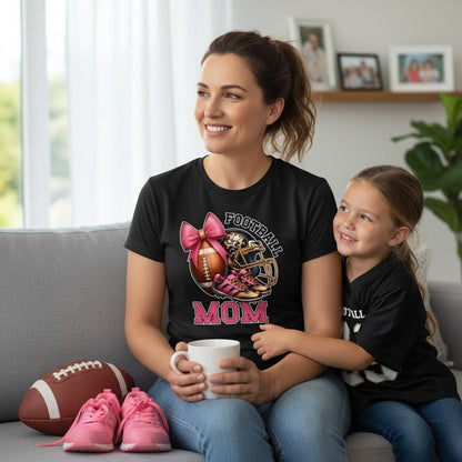 Football Mom Graphic T-Shirt -- 100% Cotton Premium Tee