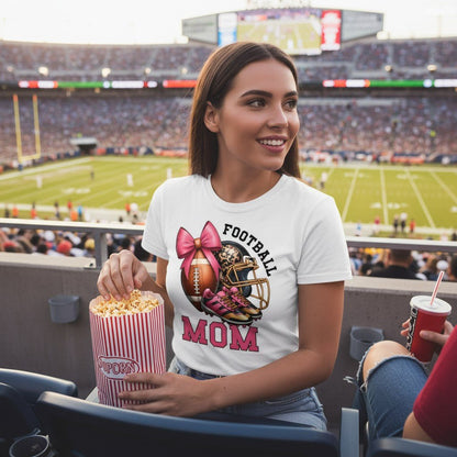 Football Mom Graphic T-Shirt -- 100% Cotton Premium Tee