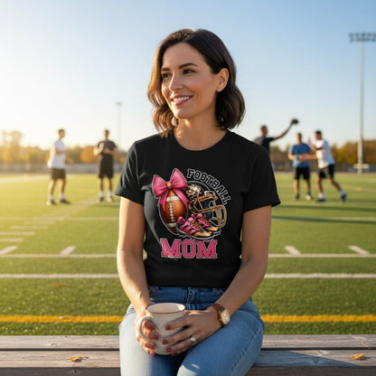 Football Mom Graphic T-Shirt -- 100% Cotton Premium Tee