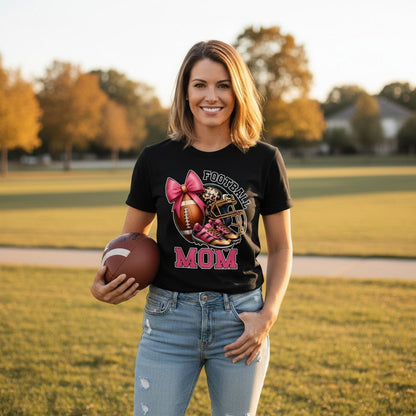 Football Mom Graphic T-Shirt -- 100% Cotton Premium Tee